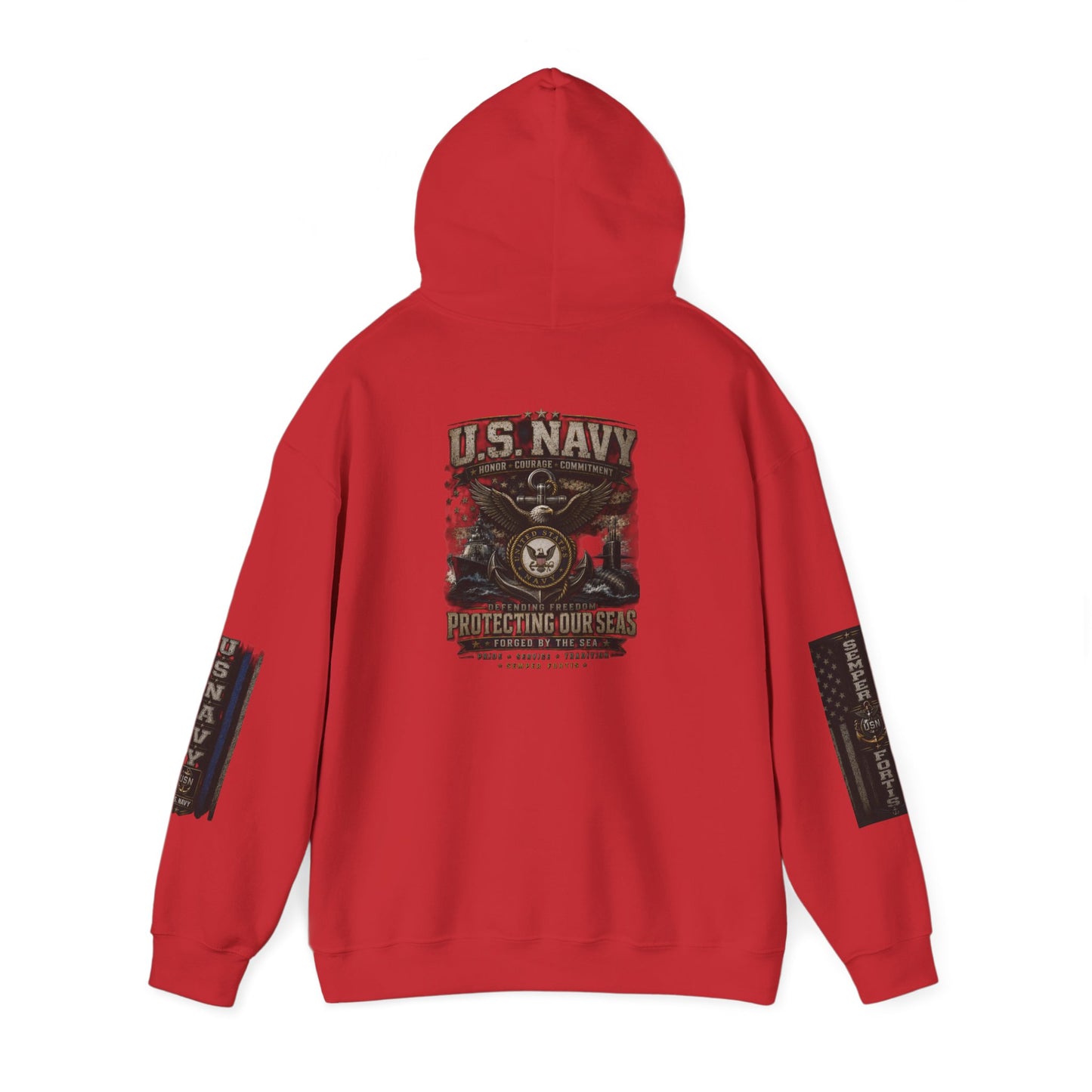 U.S. Navy Hoodie - Protecting Our Seas Sweatshirt (AEK Skull Design)