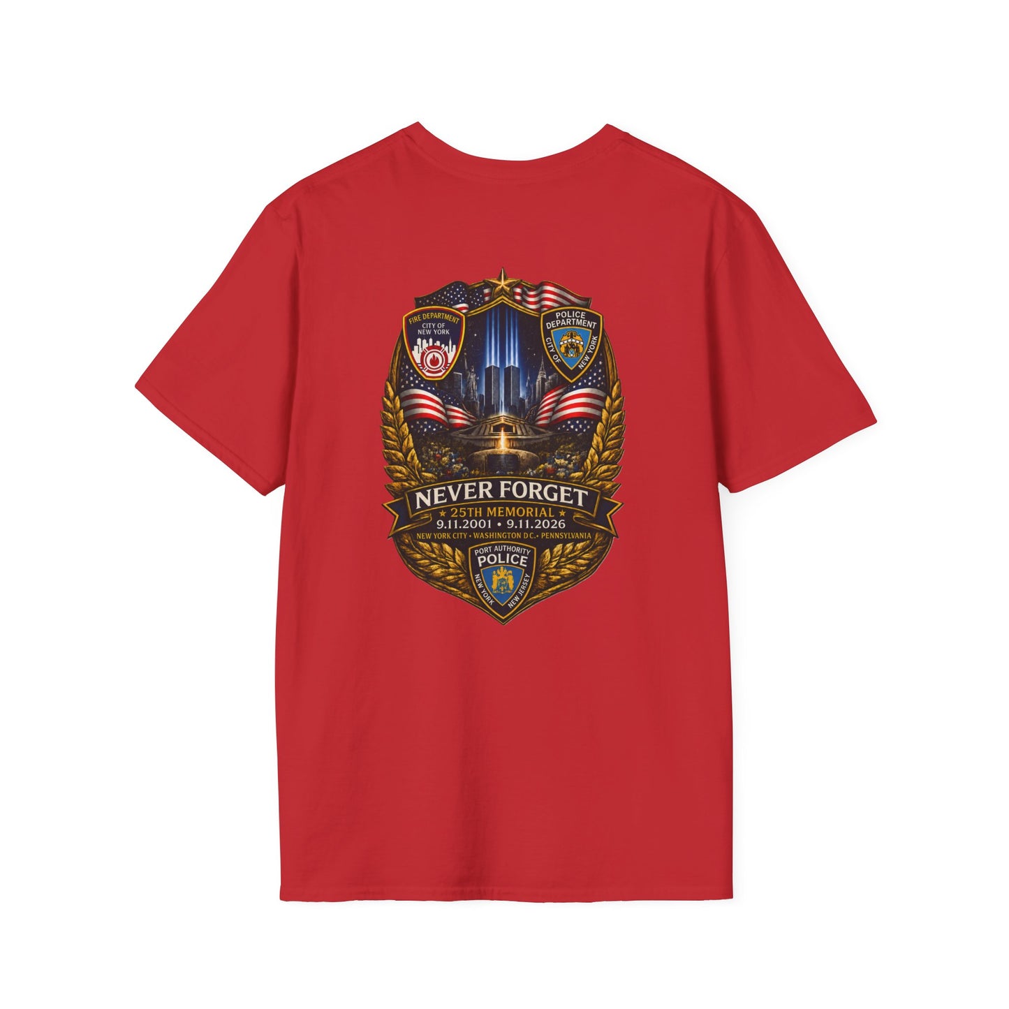 Patriots Day T-Shirt — Small Chest Flag Logo Tee for Memorial & Patriot Celebrations