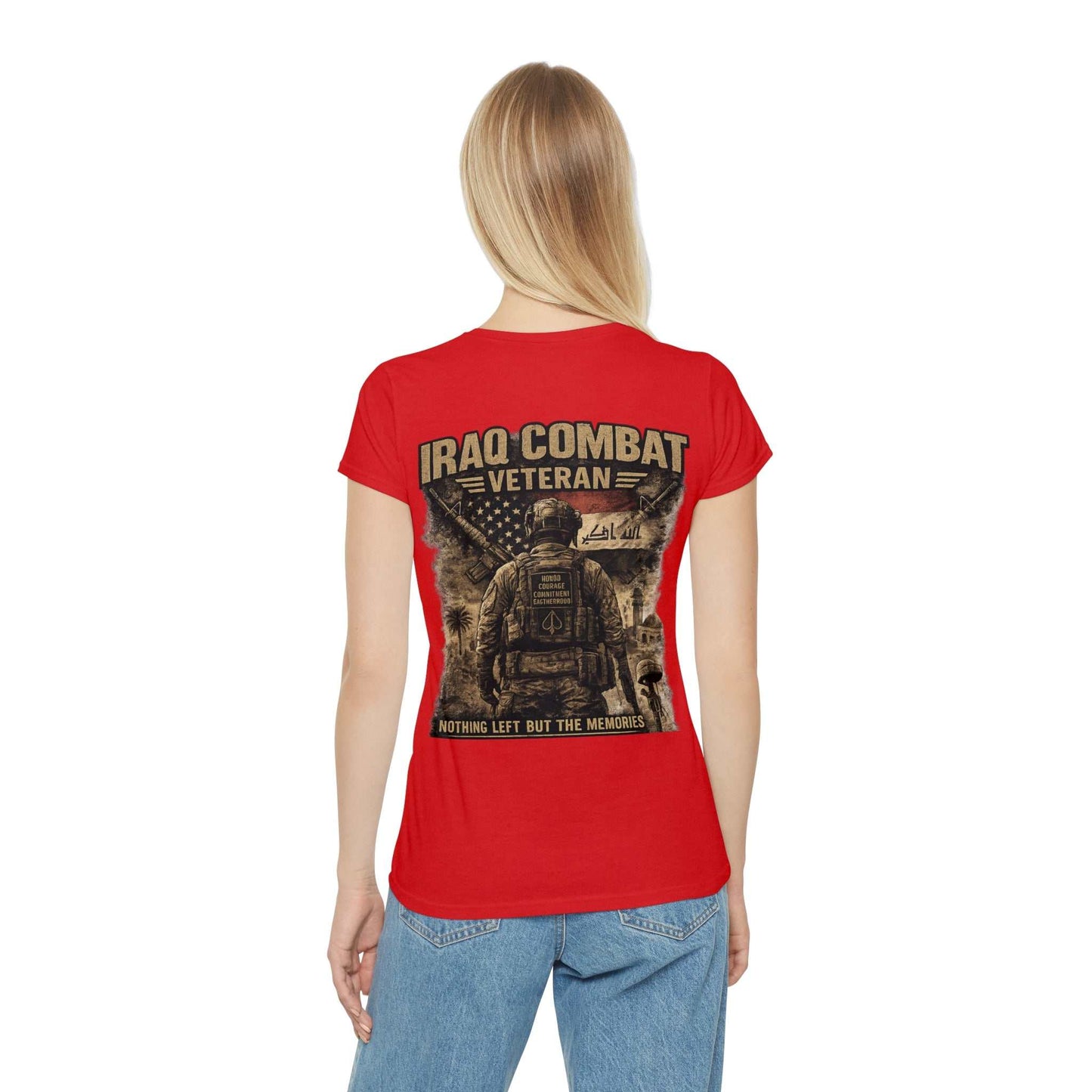 Iraq Combat Veteran Women's T-Shirt - 'Nothing Left But The Memories' Military Tribute