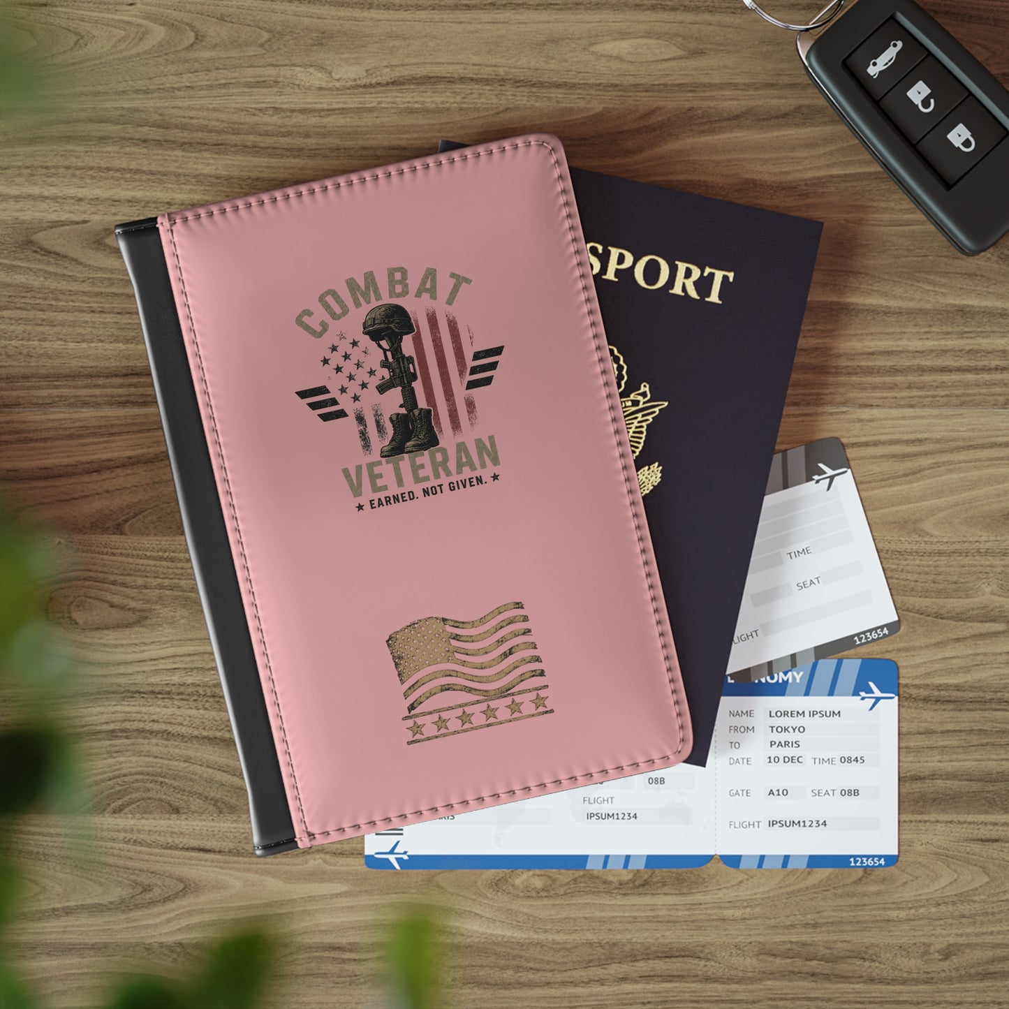 Combat Veteran Pink Passport Cover – Tough Girl Travel Accessory