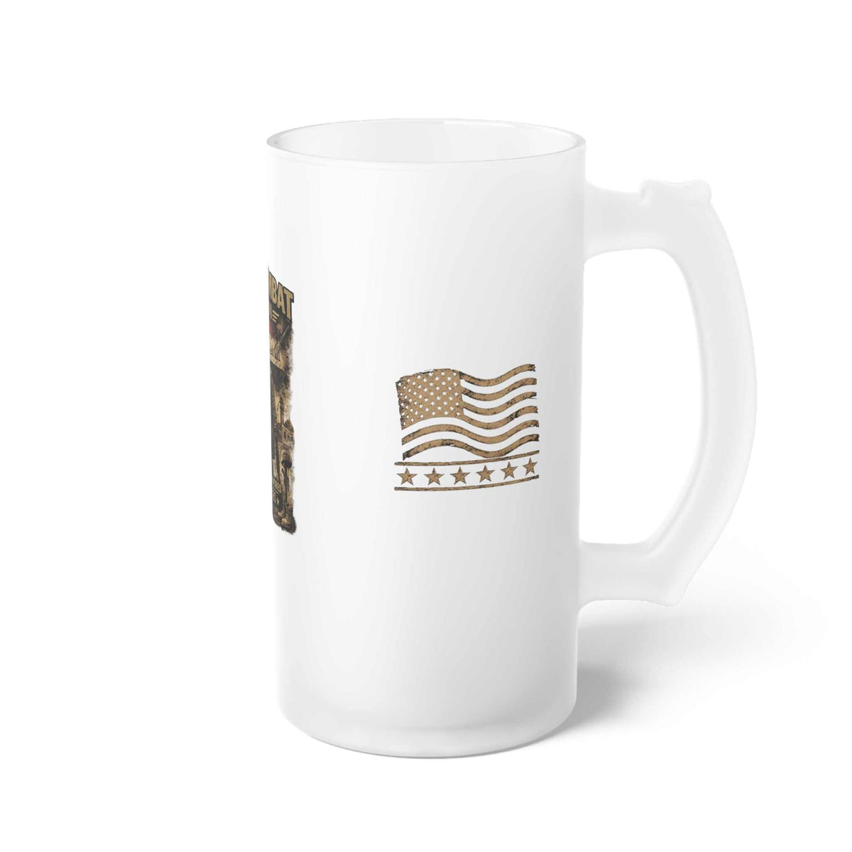 Iraq Combat Veteran Frosted Glass Beer Mug – Military Tribute Beer Stein