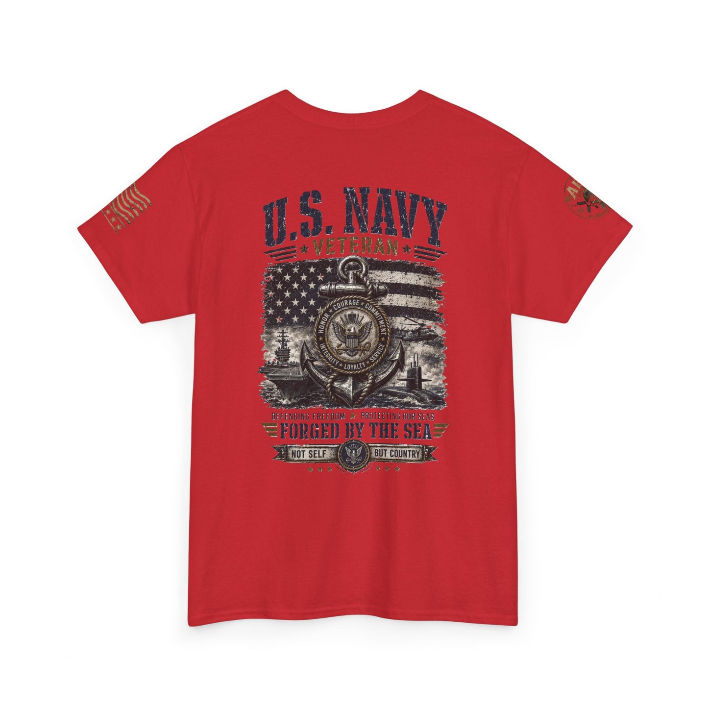 U.S. Navy Veteran T-Shirt — Forged by the Sea Patriotic Tee
