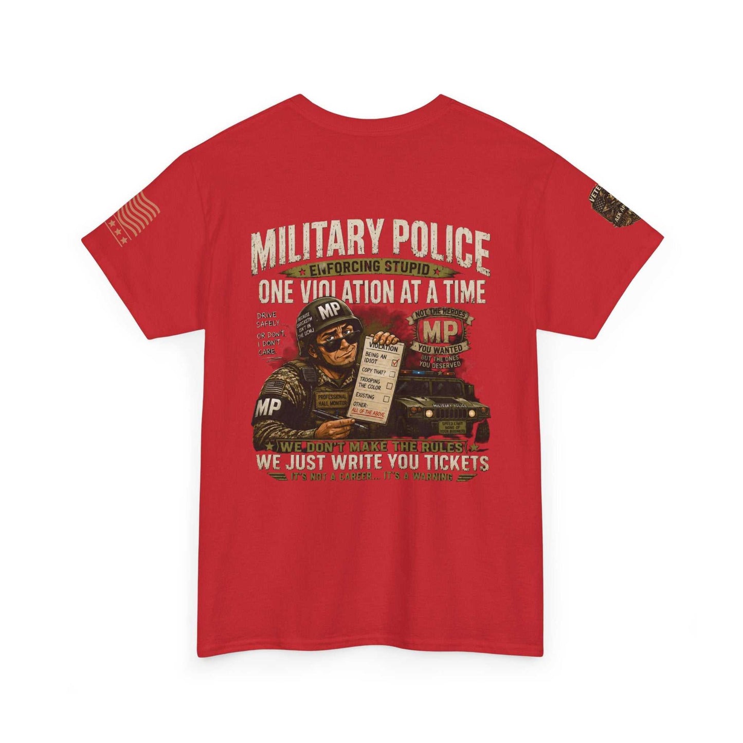 Military Police T-Shirt - "One Violation At A Time" Vintage MP Graphic Tee