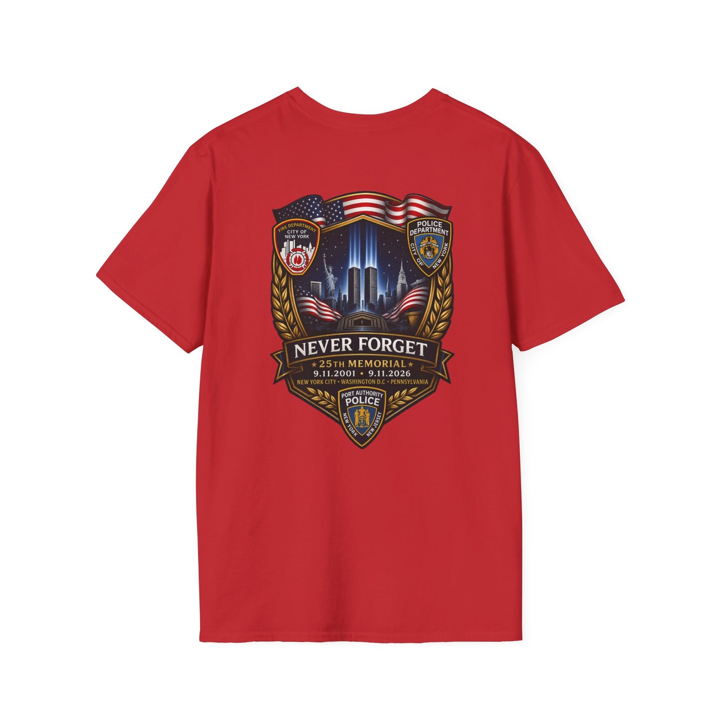 Patriots Day T‑Shirt — American Flag Small Chest Logo