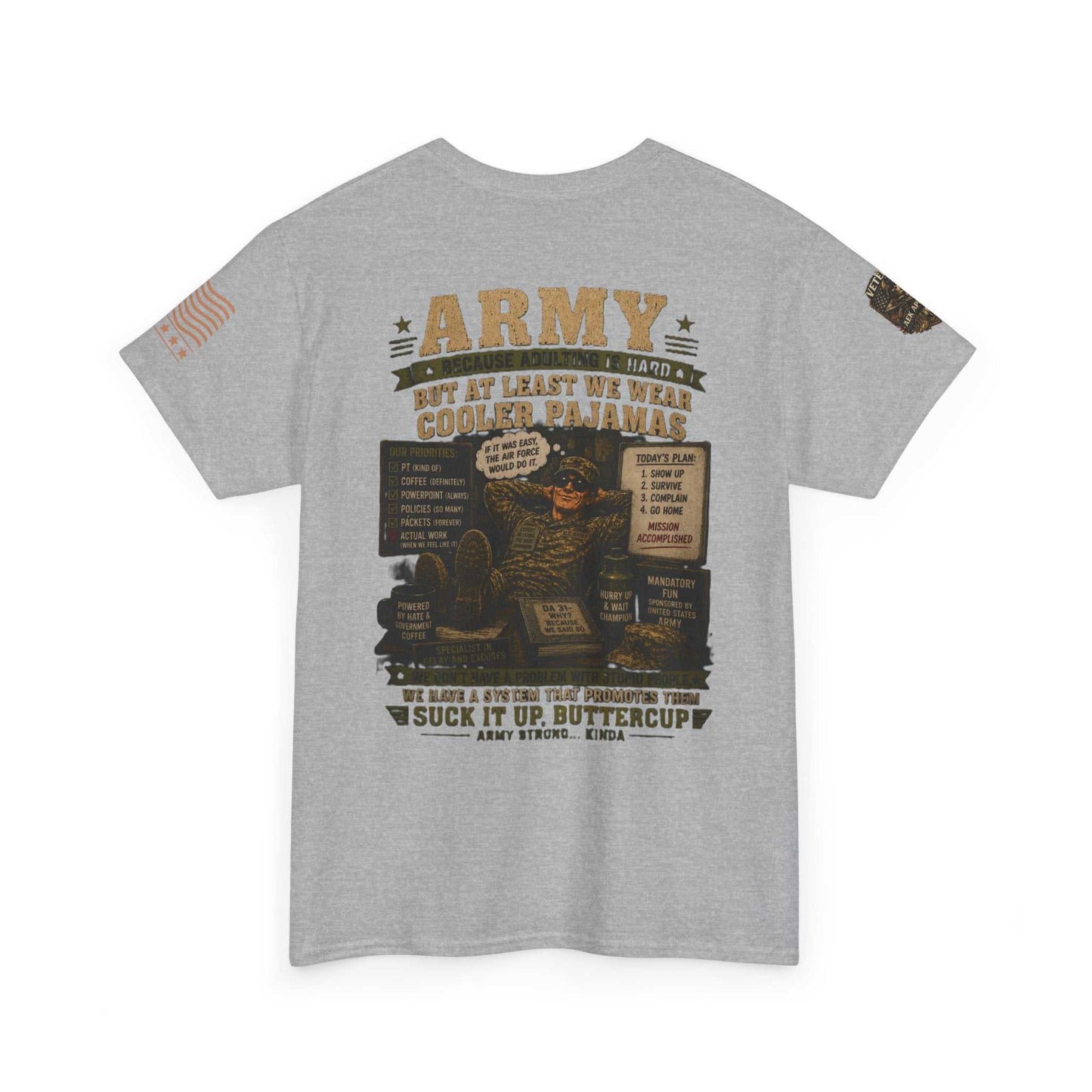 Army Vintage Graphic Tee — "Suck It Up, Buttercup" Military T-Shirt
