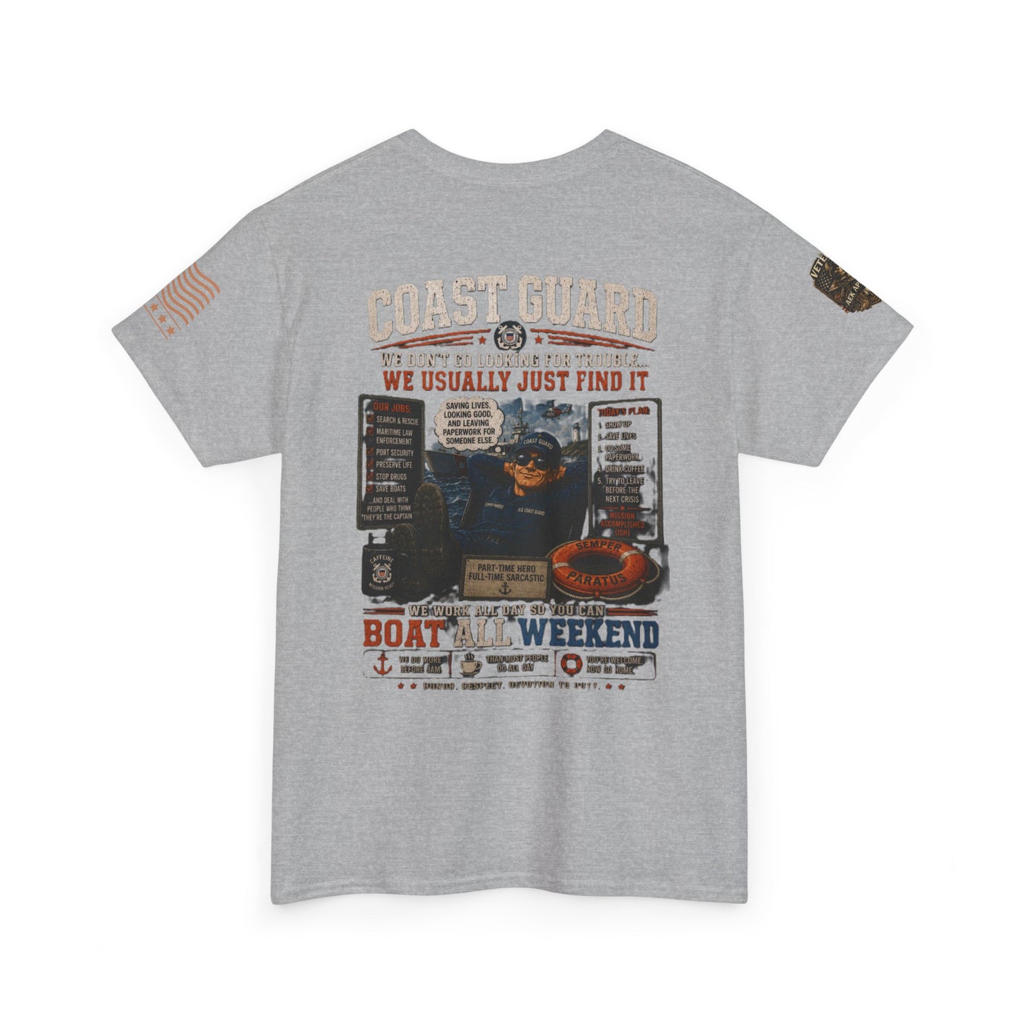 Coast Guard Boat All Weekend T-Shirt — Retro Nautical Rescue Tee