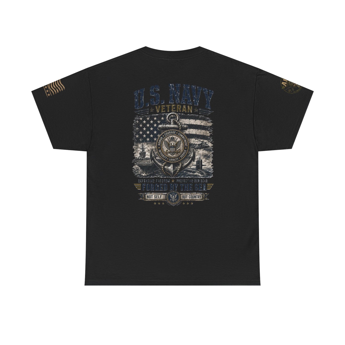 U.S. Navy Veteran T-Shirt — Forged by the Sea Patriotic Tee