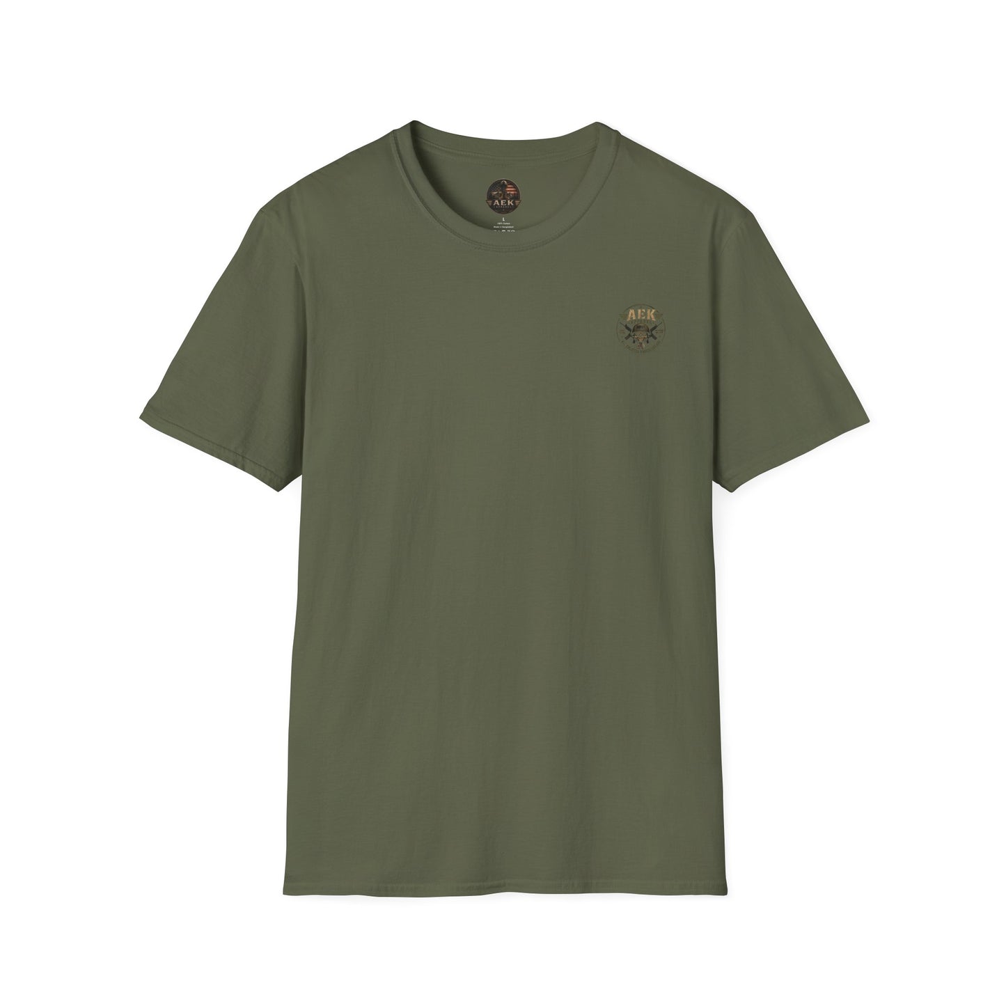 Army: Where You're Paid to Suffer T-Shirt — AEK Small Chest Logo, Coastal Surf Vibes