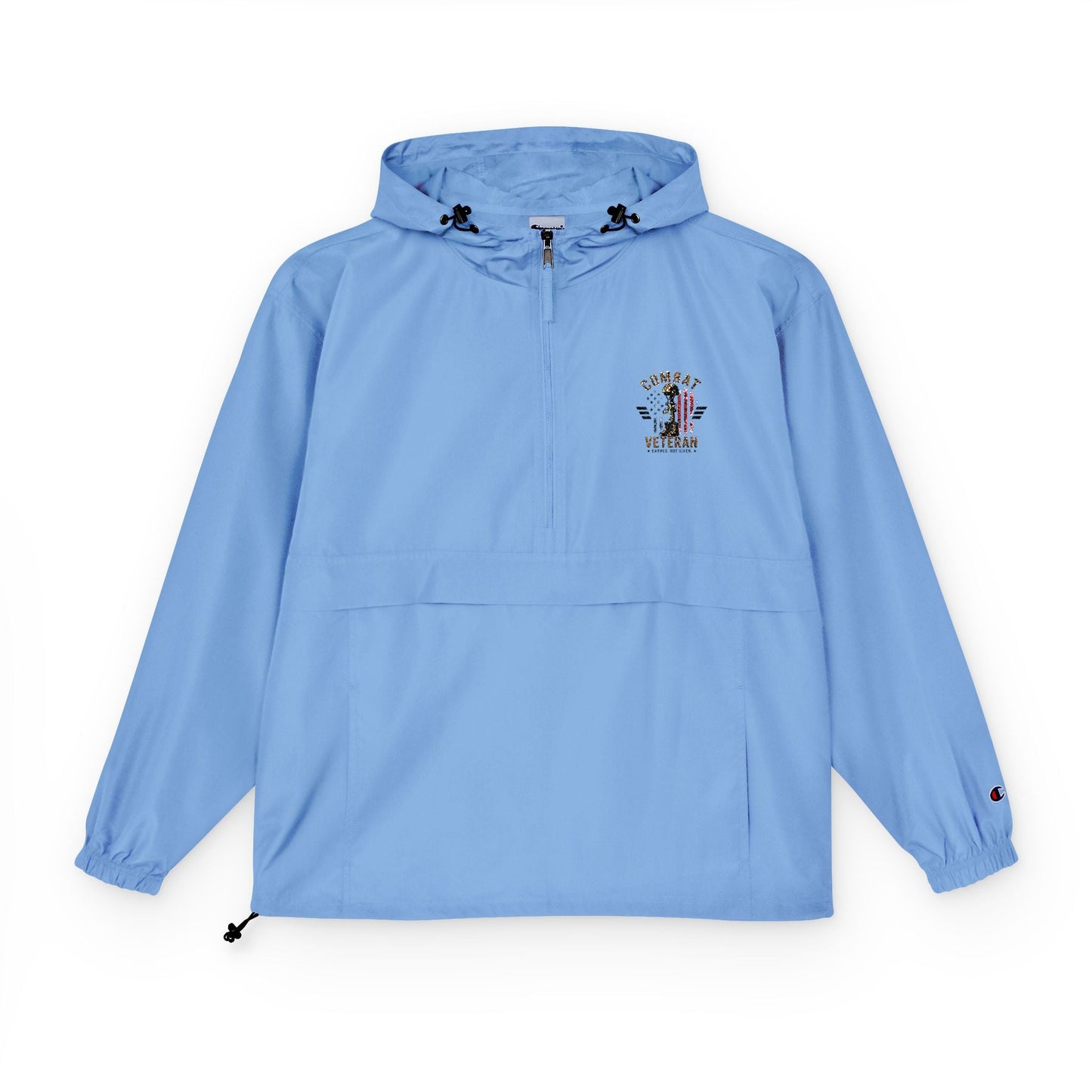 Embroidered "COMBAT VETERAN" Packable Anorak Jacket