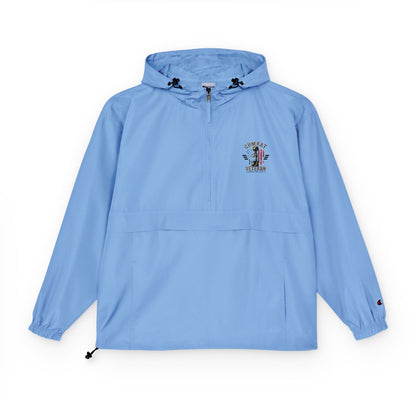 Embroidered "COMBAT VETERAN" Packable Anorak Jacket