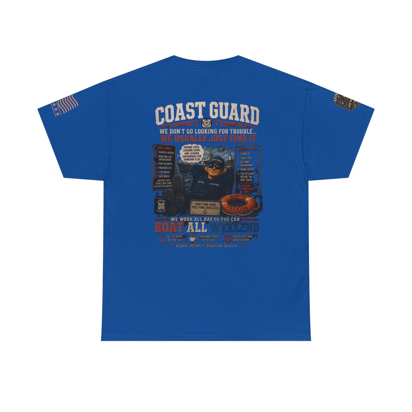 Coast Guard Boat All Weekend T-Shirt — Retro Nautical Rescue Tee