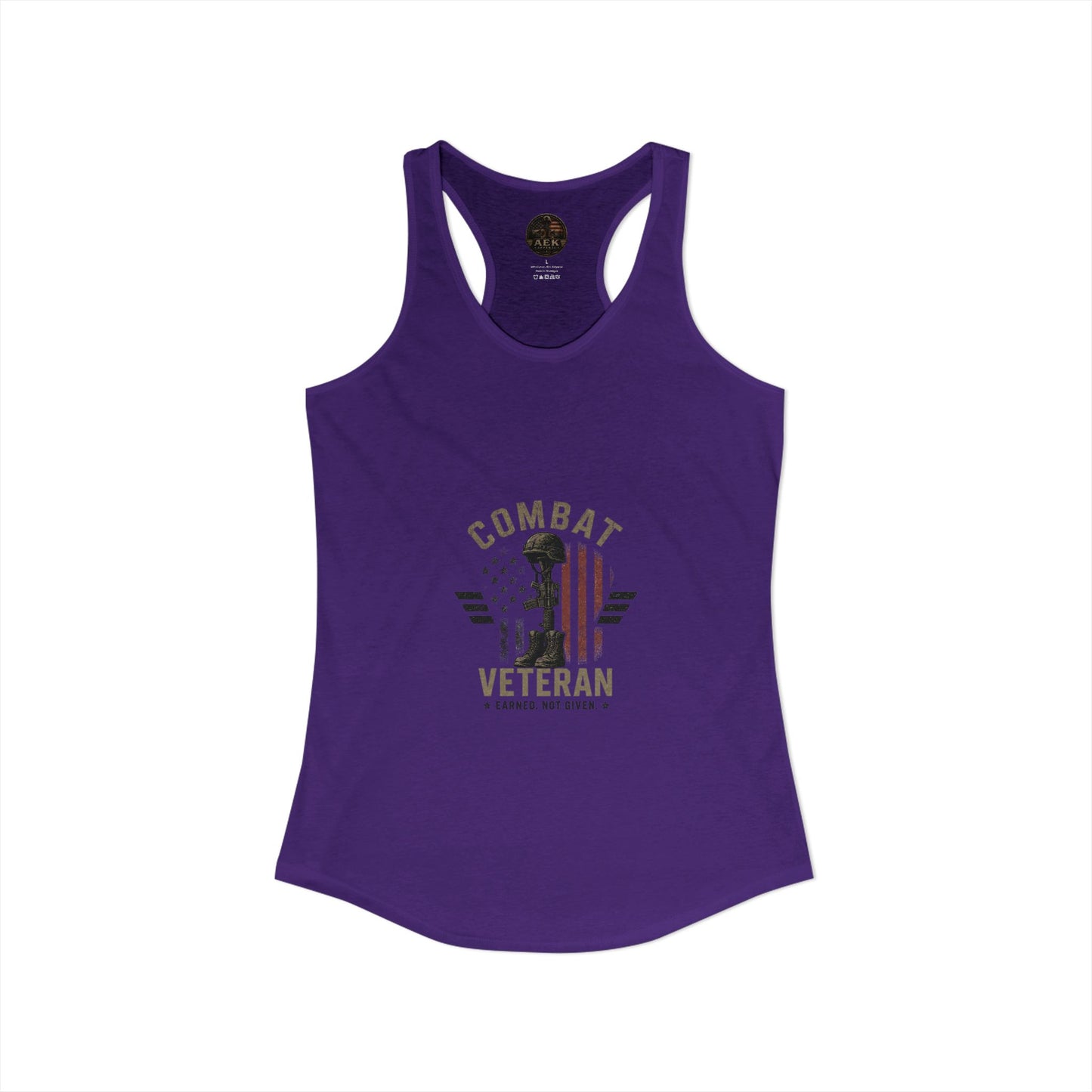 Women's Ideal Racerback Tank - 'Princess? NO! Prior Service' Combat Veteran