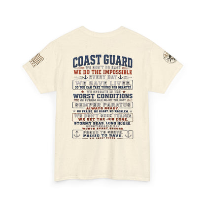 Coast Guard Tribute T‑Shirt — "We Do The Impossible" Veteran Rescue Tee