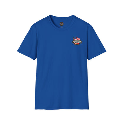 Patriots Day T-Shirt — Small Chest Flag Logo Tee for Memorial & Patriot Celebrations