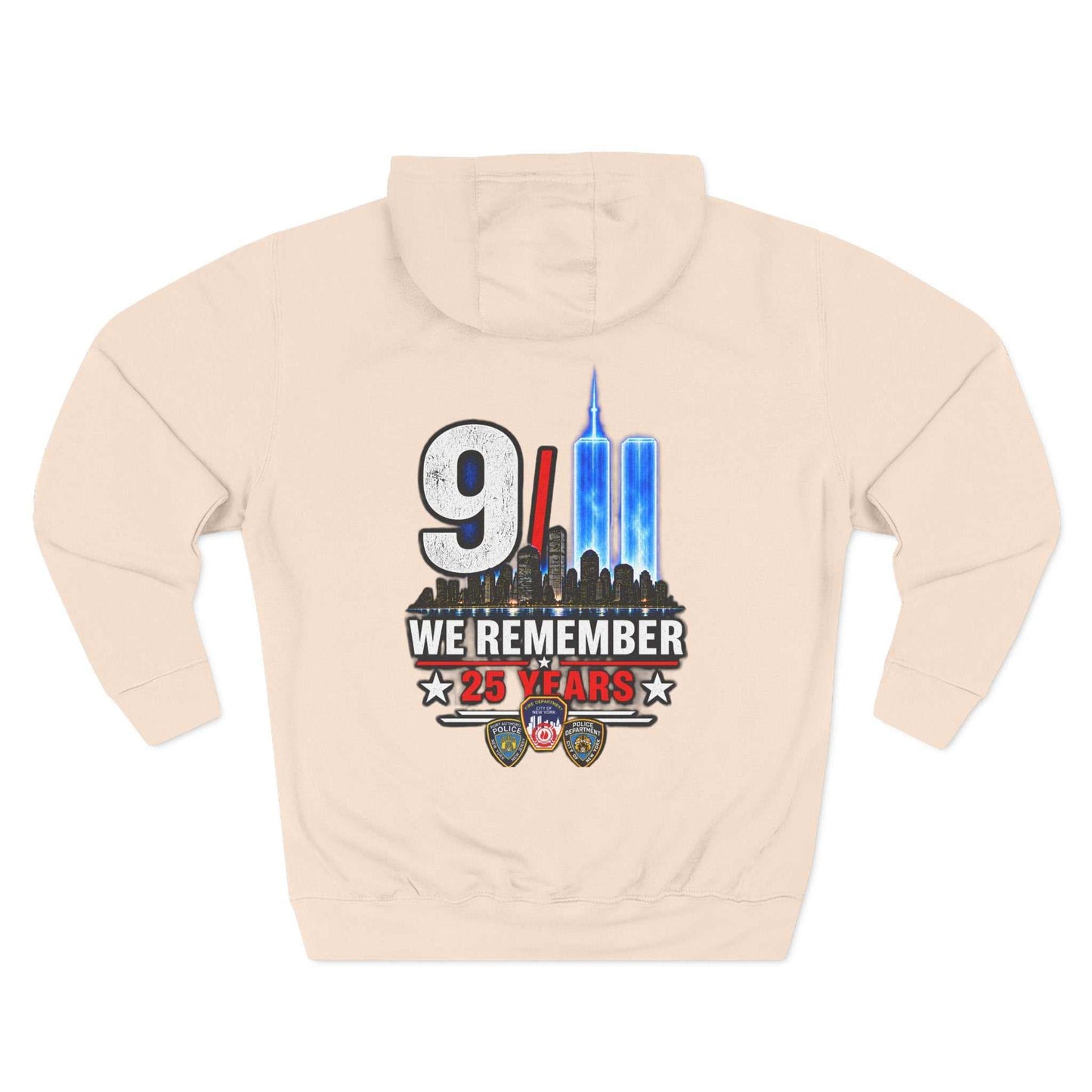 9/11 Remembrance Hoodie – We Remember 25 Years Tribute Fleece Hoodie