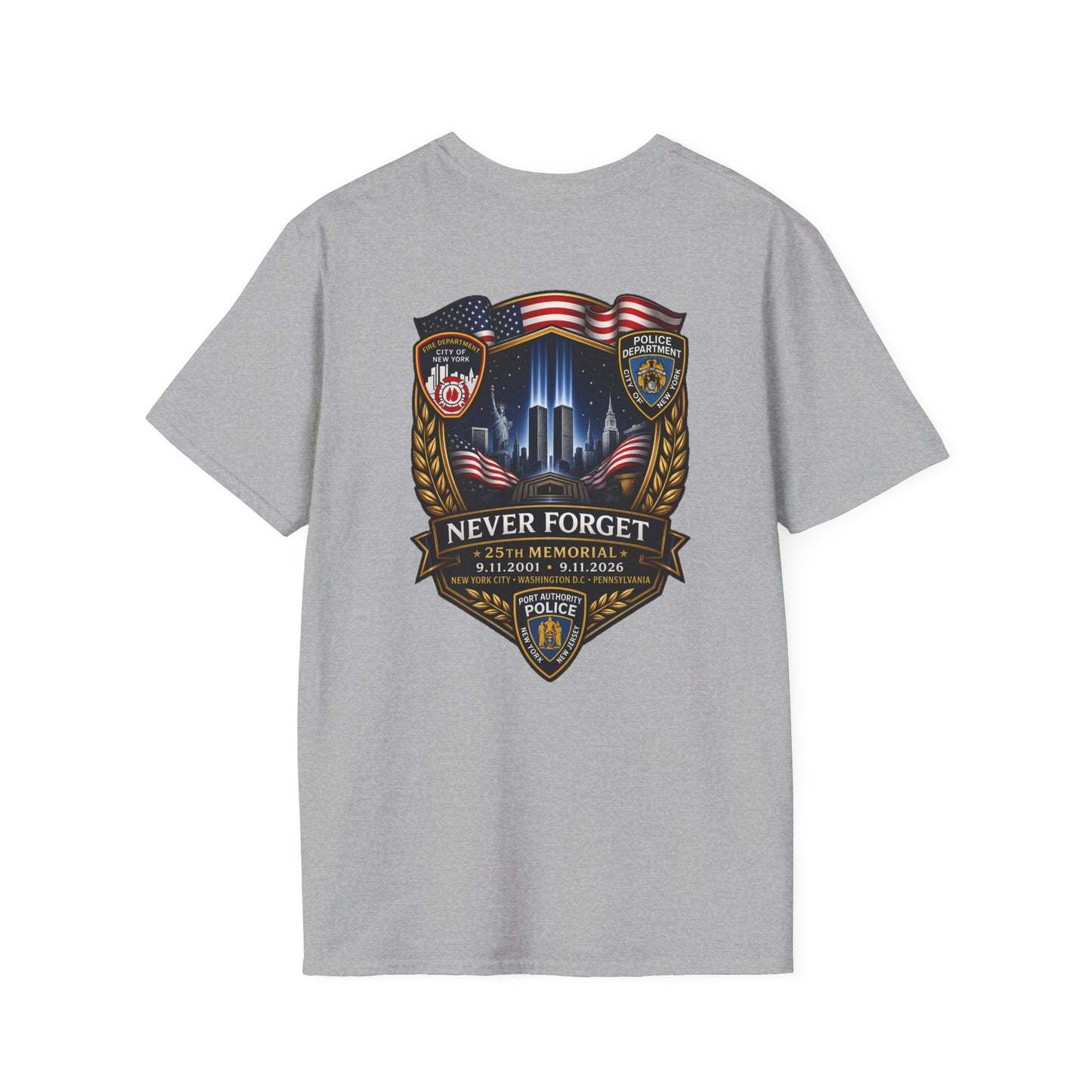 Patriots Day T‑Shirt — American Flag Small Chest Logo