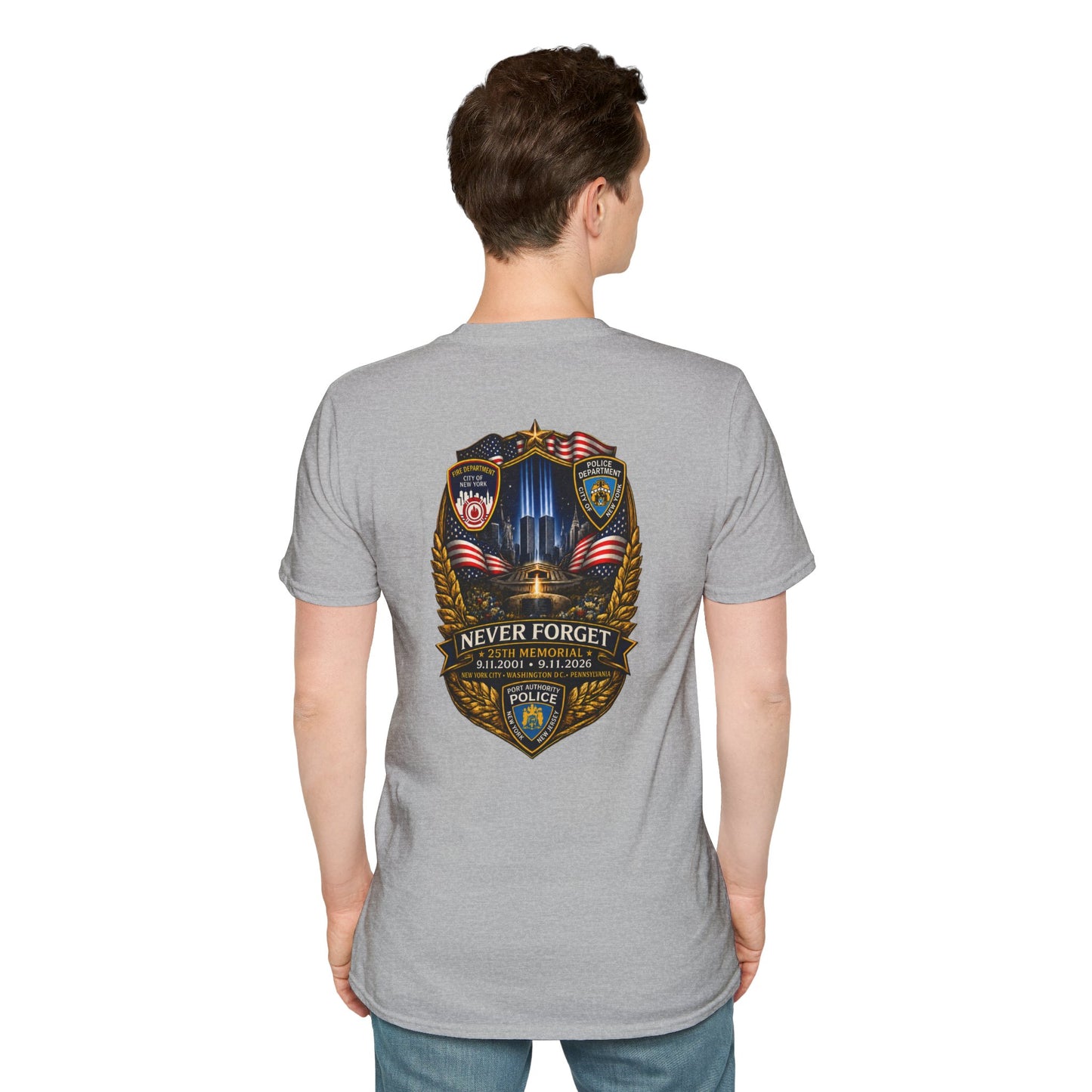 Patriots Day T-Shirt — Small Chest Flag Logo Tee for Memorial & Patriot Celebrations