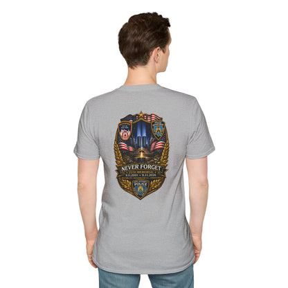 Patriots Day T-Shirt — Small Chest Flag Logo Tee for Memorial & Patriot Celebrations