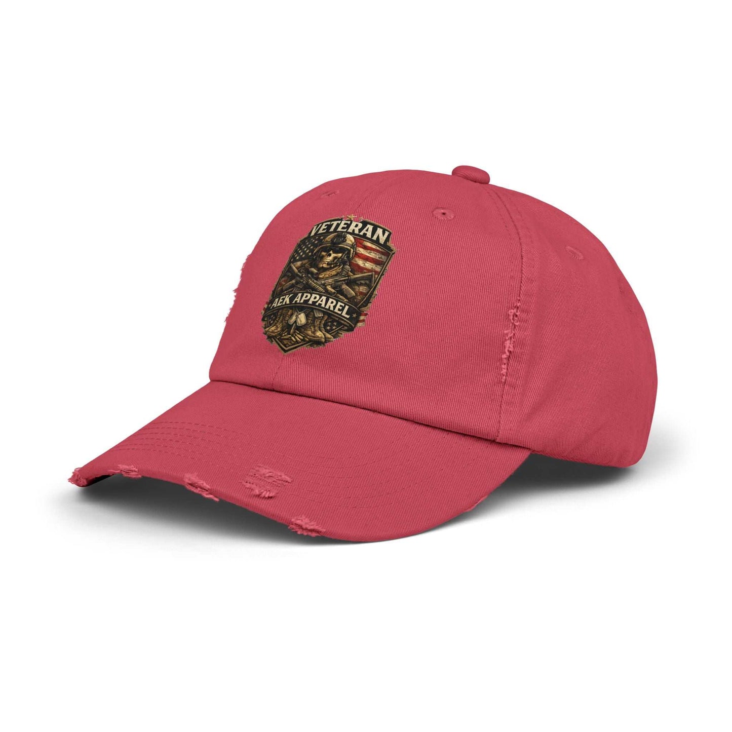 Veteran Distressed Cap - AEK Apparel Patriotic Military Hat