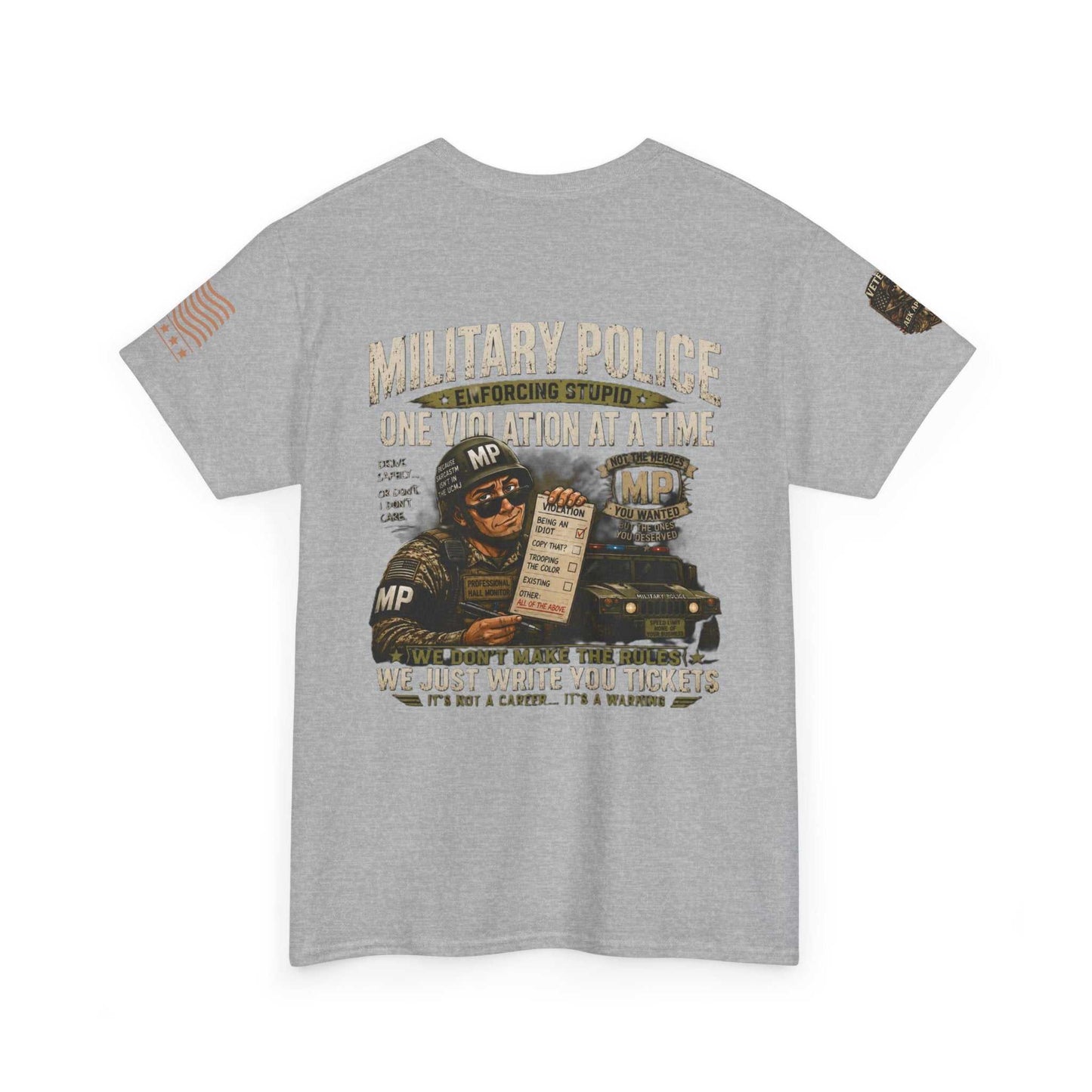 Military Police T-Shirt - "One Violation At A Time" Vintage MP Graphic Tee