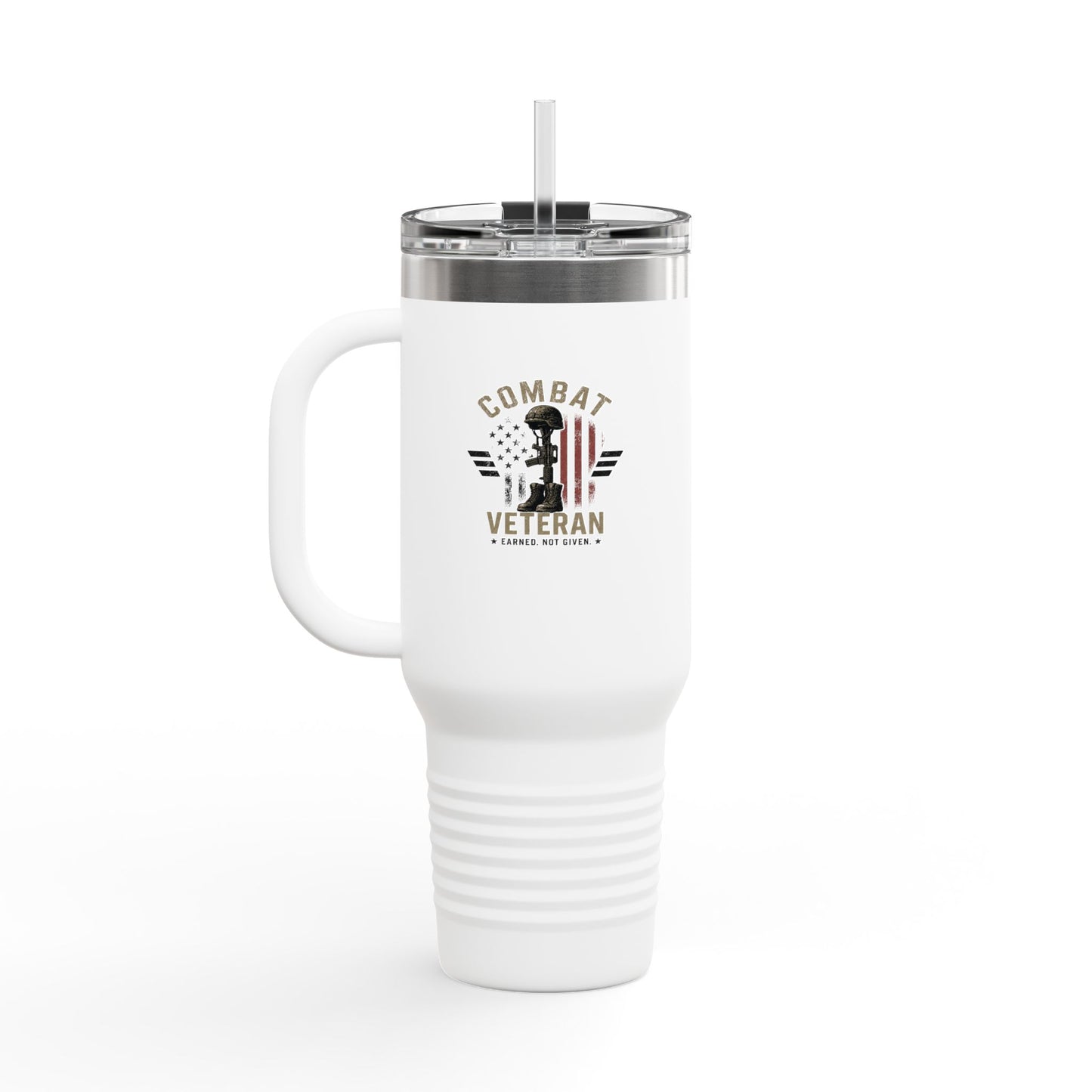 Travel Mug — "Combat Veteran: Because Normal Was Never an Option" 40oz Insulated Tumbler