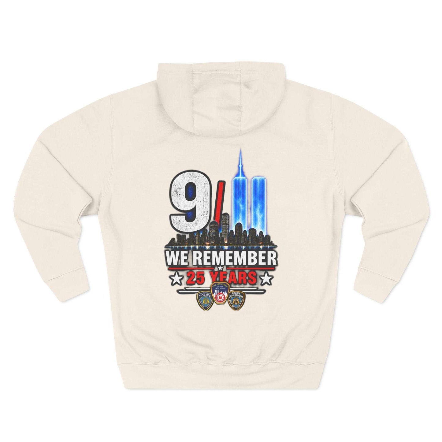 9/11 Remembrance Hoodie – We Remember 25 Years Tribute Fleece Hoodie