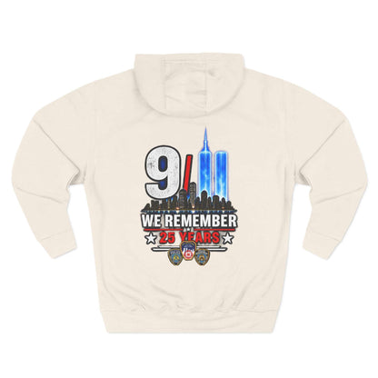 9/11 Remembrance Hoodie – We Remember 25 Years Tribute Fleece Hoodie