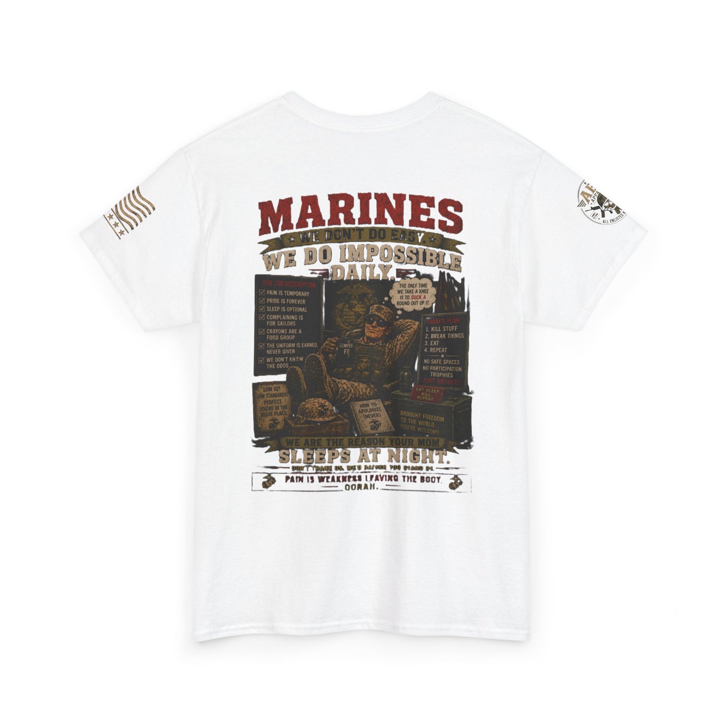Marines Vintage Graphic Tee – 'Marines We Do Impossible' Military Shirt