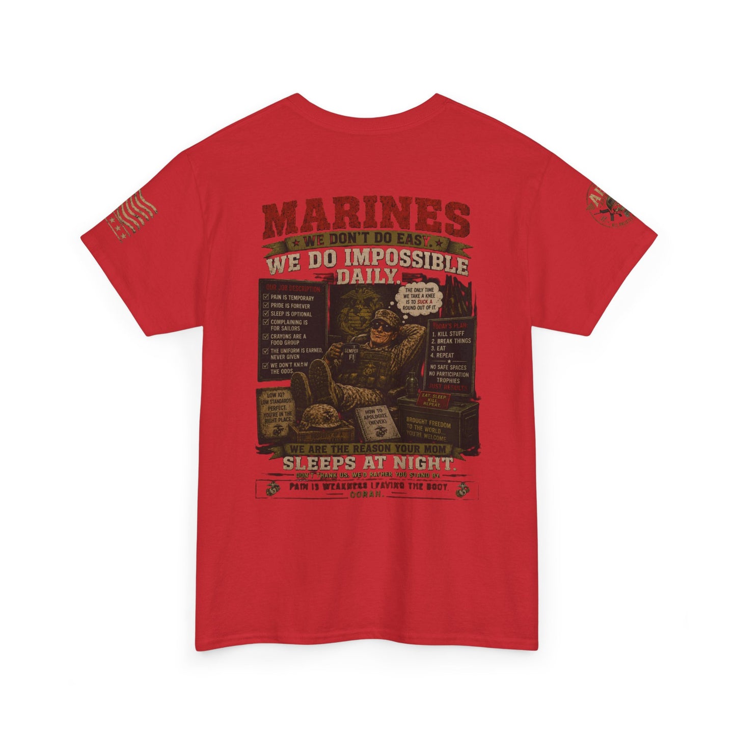 Marines Vintage Graphic Tee – 'Marines We Do Impossible' Military Shirt
