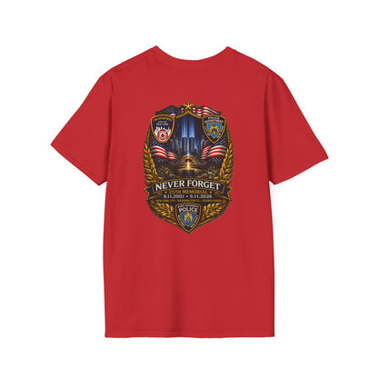 Patriots Day T-Shirt — Small Chest Flag Logo Tee for Memorial & Patriot Celebrations