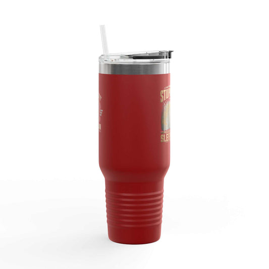 40oz Insulated Travel Mug – "I Do Stupid Things So Civilians Can Sleep Better" Veteran Tumbler