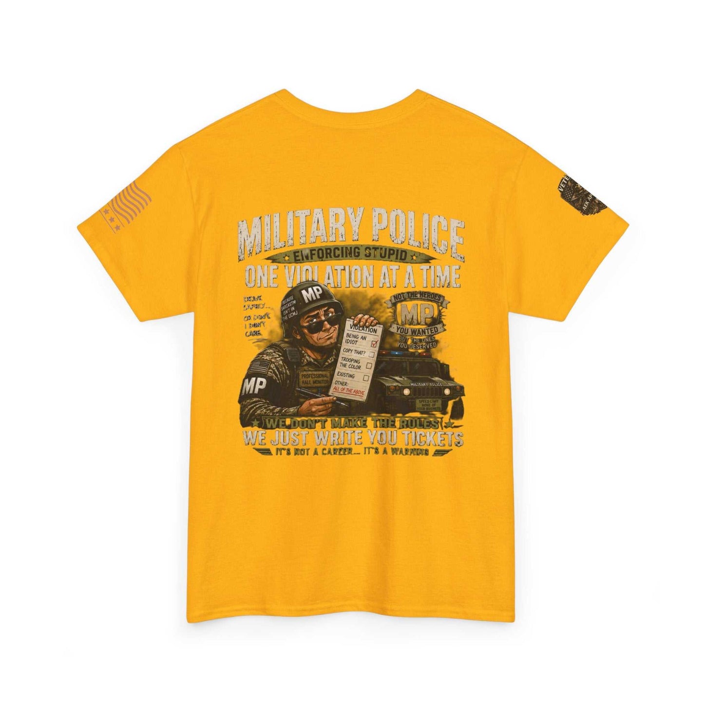 Military Police T-Shirt - "One Violation At A Time" Vintage MP Graphic Tee
