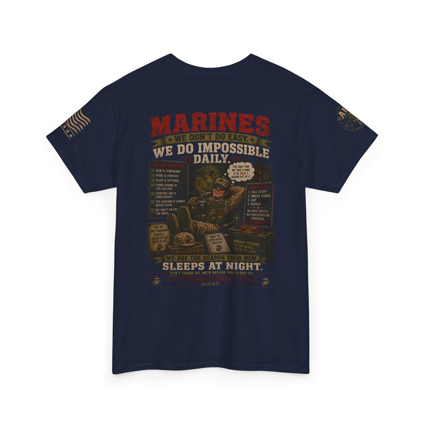 Marines Vintage Graphic Tee – 'Marines We Do Impossible' Military Shirt