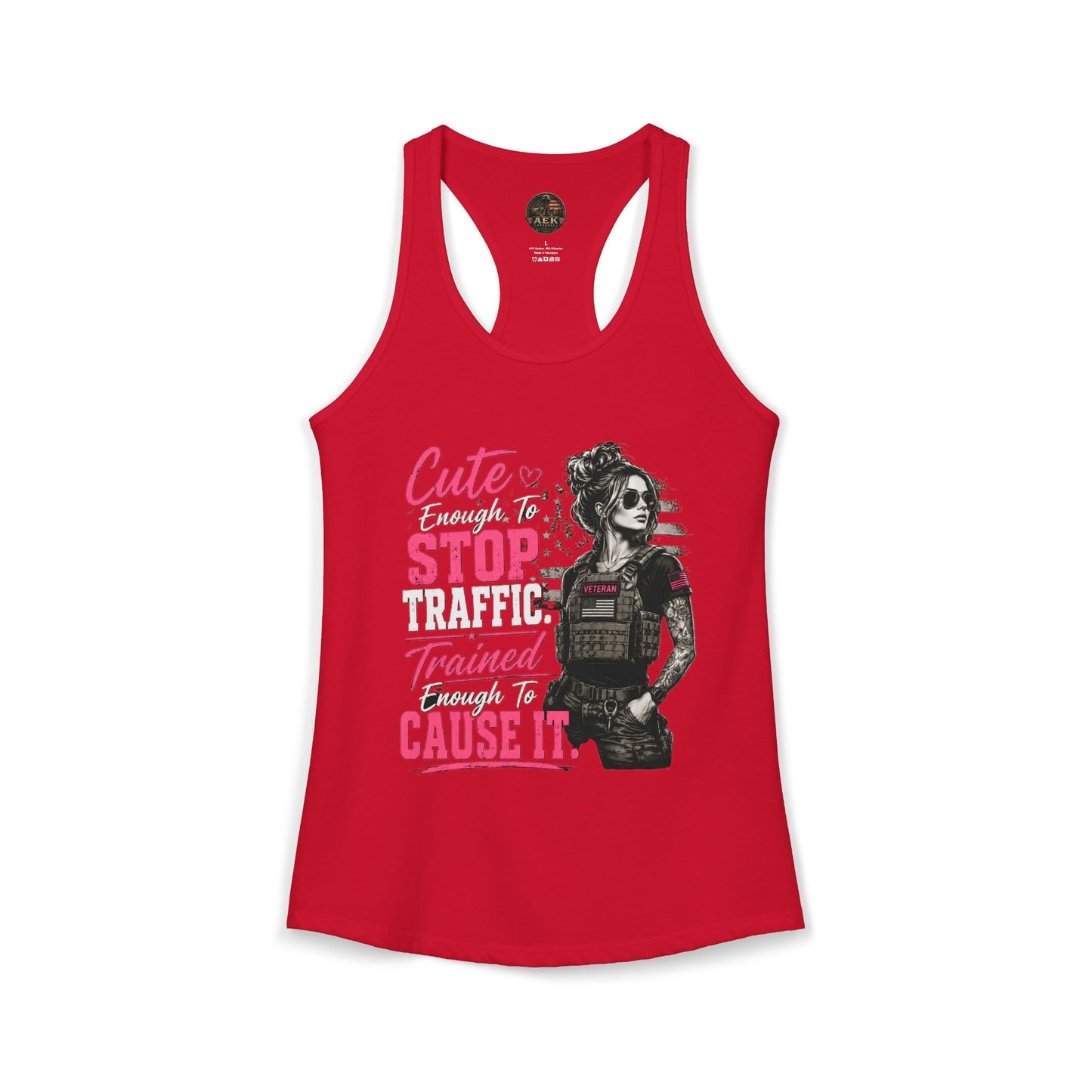 Women's Racerback Tank - "Cute Enough to Stop Traffic"