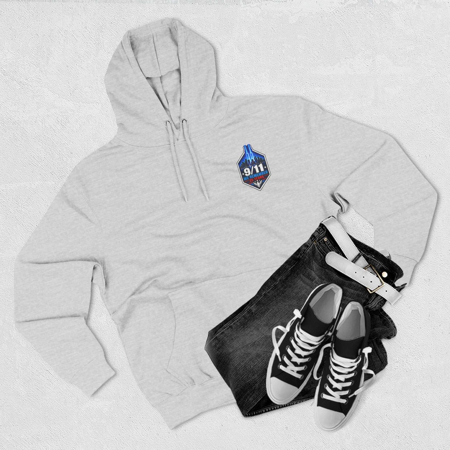 9/11 Remembrance Hoodie – We Remember 25 Years Tribute Fleece Hoodie
