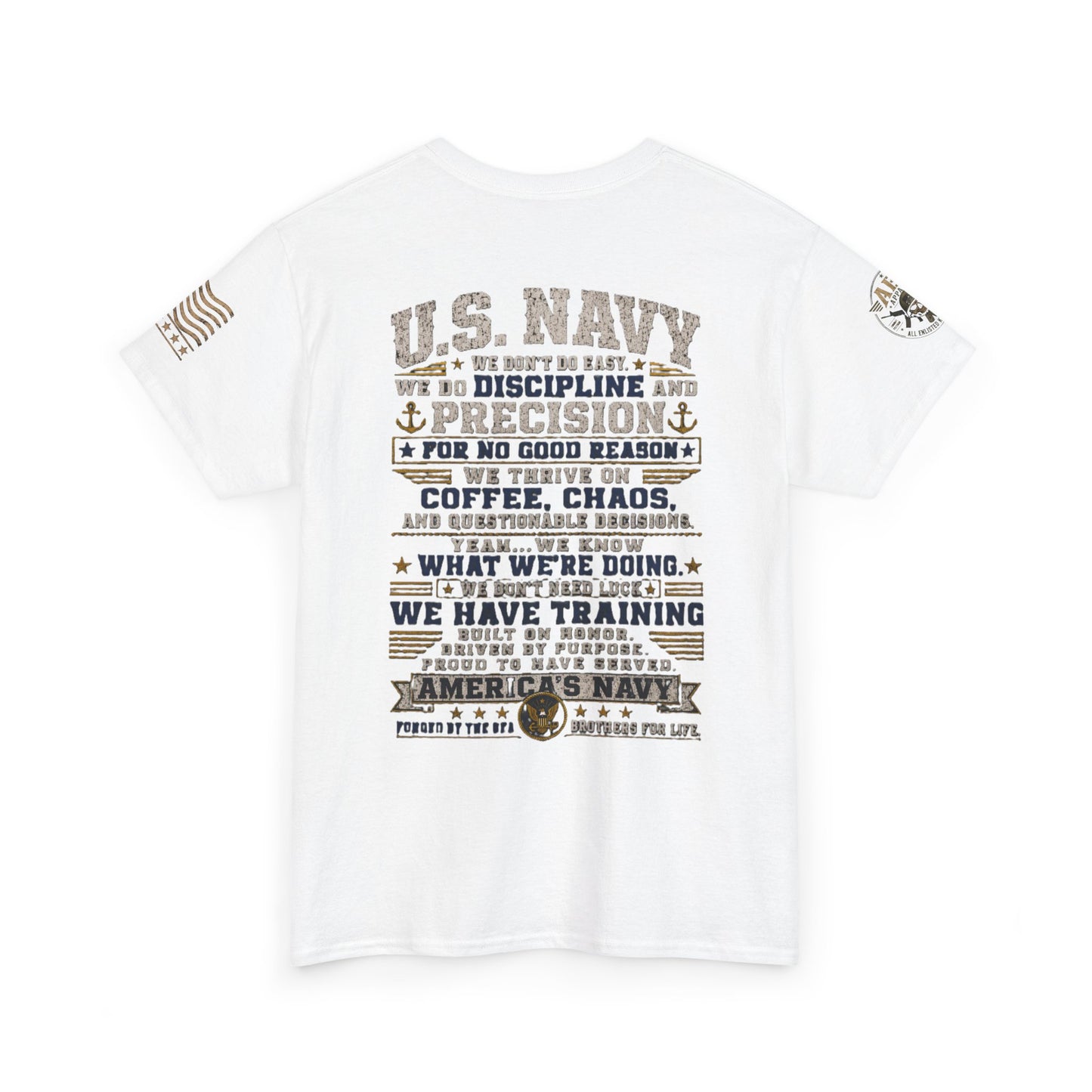U.S. Navy Graphic Tee — Military Pride Back Print Shirt
