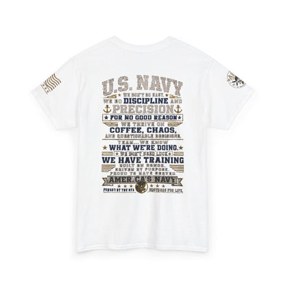 U.S. Navy Graphic Tee — Military Pride Back Print Shirt