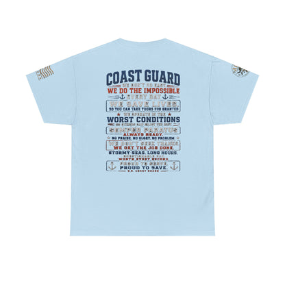 Coast Guard Tribute T‑Shirt — "We Do The Impossible" Veteran Rescue Tee