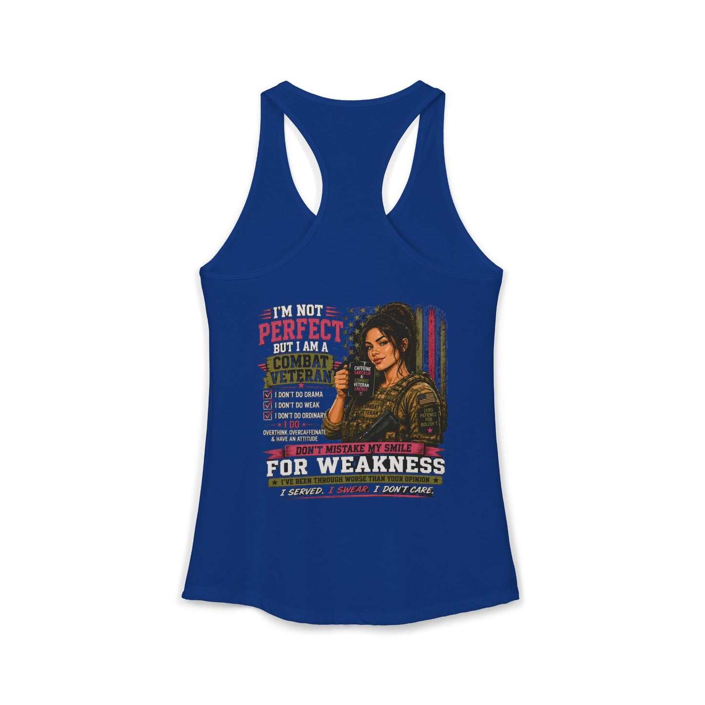 Women's Ideal Racerback Tank - 'I Am Not Perfect, I Am A Combat Veteran'