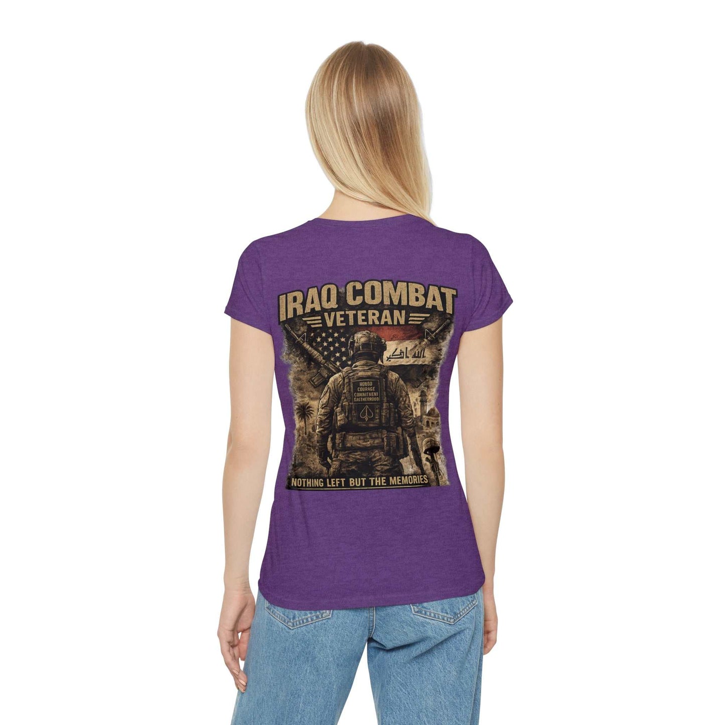 Iraq Combat Veteran Women's T-Shirt - 'Nothing Left But The Memories' Military Tribute
