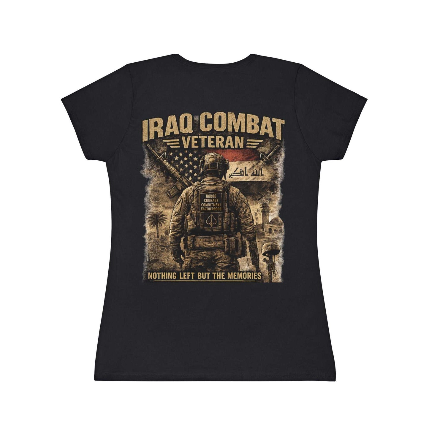 Iraq Combat Veteran Women's T-Shirt - 'Nothing Left But The Memories' Military Tribute