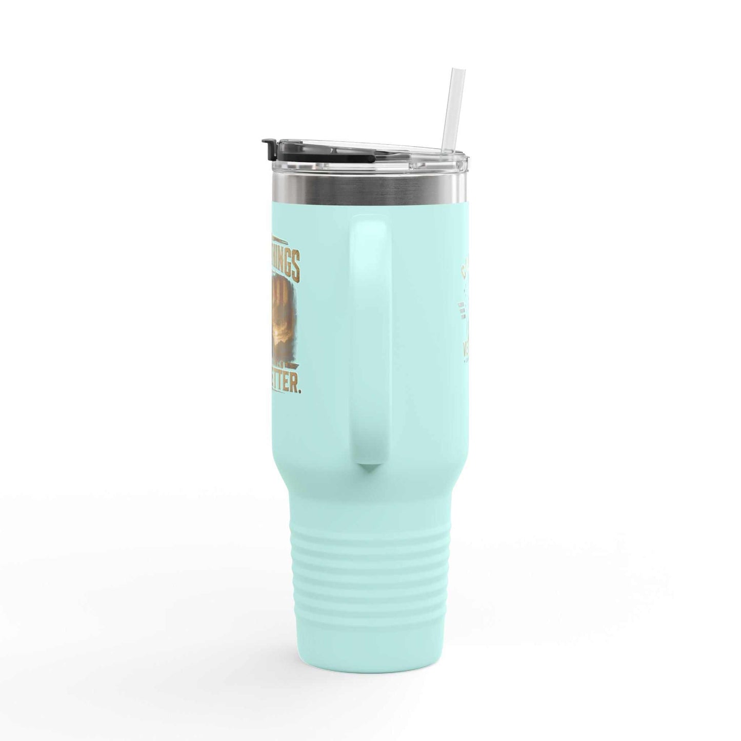 40oz Insulated Travel Mug – "I Do Stupid Things So Civilians Can Sleep Better" Veteran Tumbler