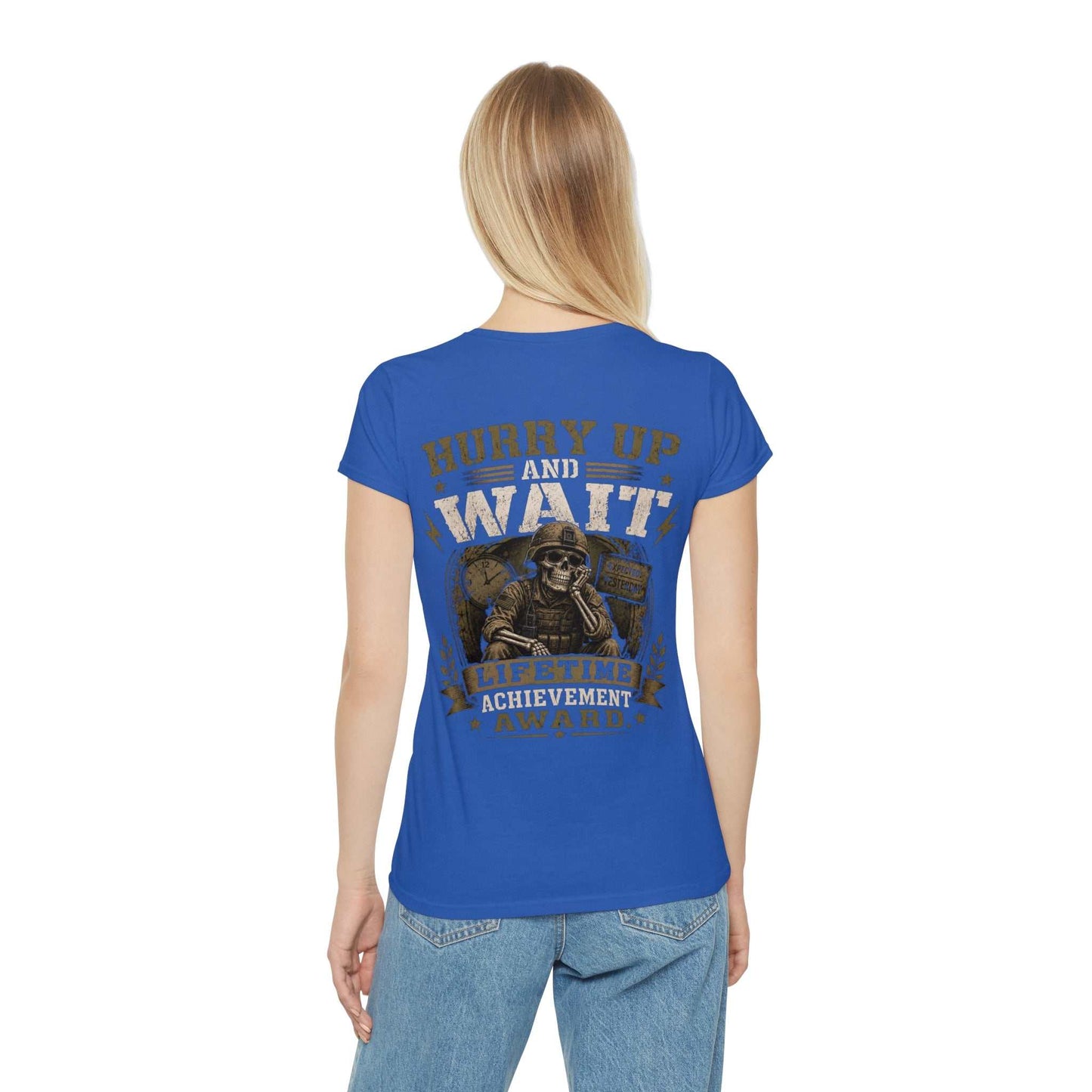 Hurry Up and Wait Skull T-Shirt — Military Veteran Humor Tee