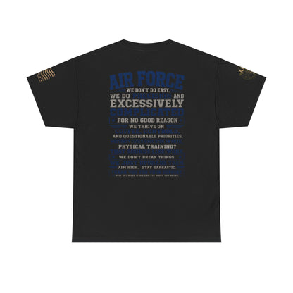 Air Force Crewneck T‑Shirt — "Air Force: Precision & Coffee" Military Graphic Tee