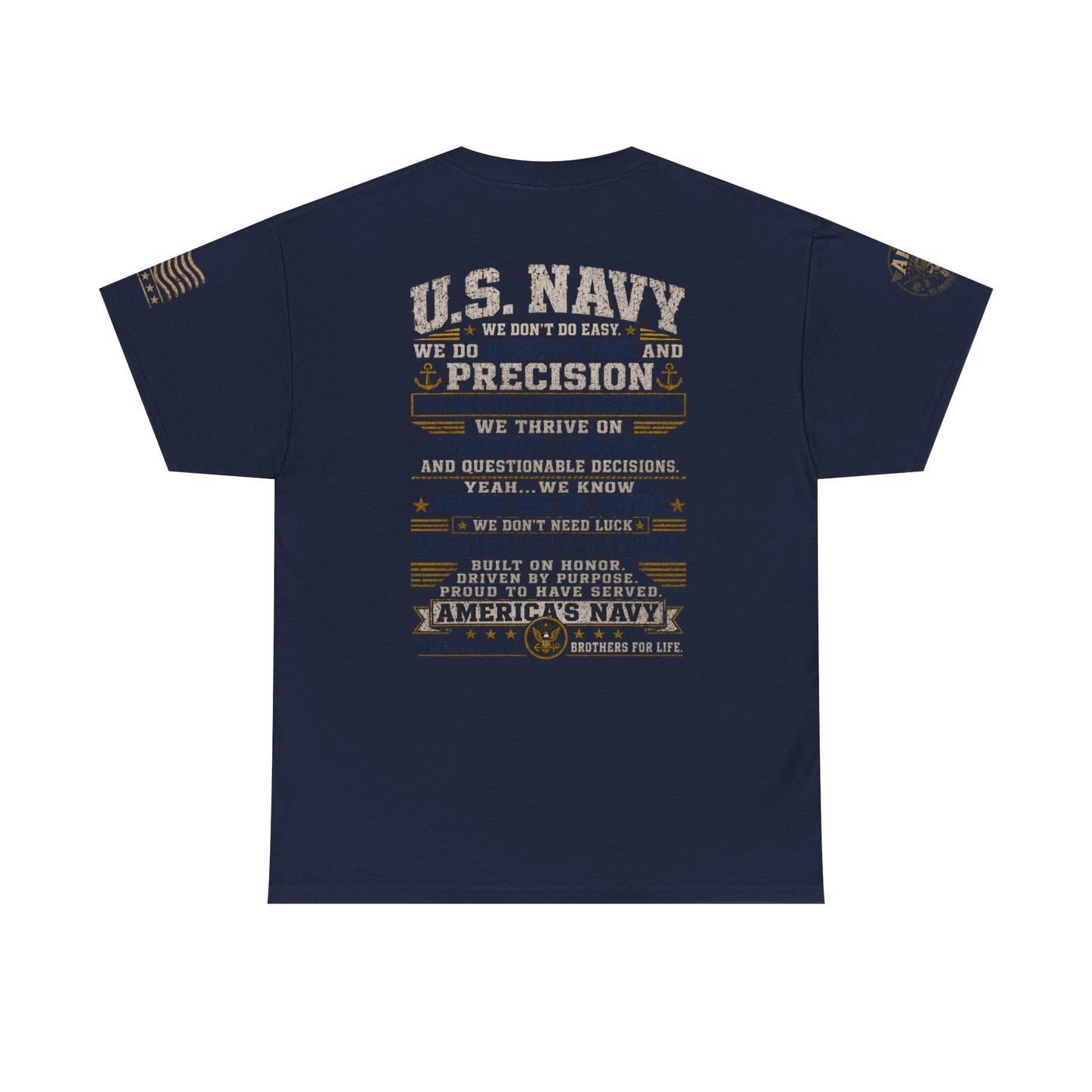 U.S. Navy Graphic Tee — Military Pride Back Print Shirt