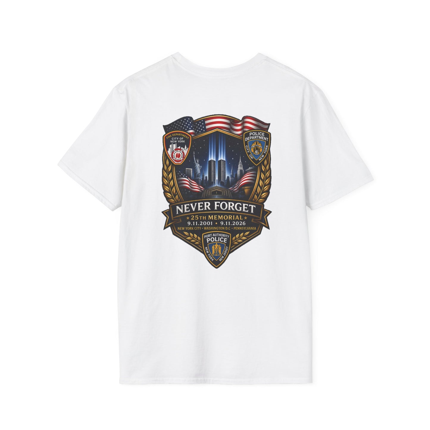Patriots Day T‑Shirt — American Flag Small Chest Logo