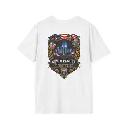 Patriots Day T‑Shirt — American Flag Small Chest Logo