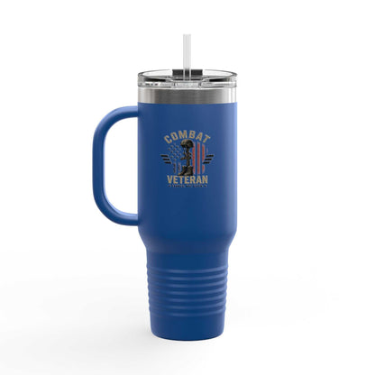 40oz Insulated Travel Mug – "I Do Stupid Things So Civilians Can Sleep Better" Veteran Tumbler