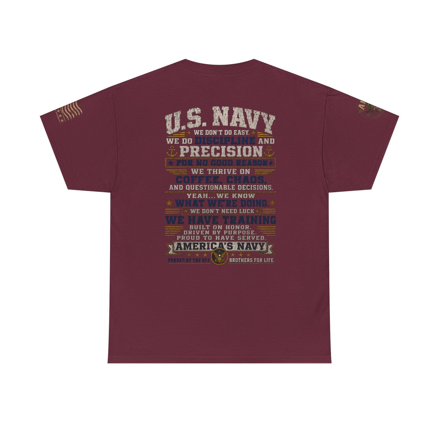 U.S. Navy Graphic Tee — Military Pride Back Print Shirt