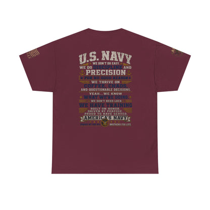 U.S. Navy Graphic Tee — Military Pride Back Print Shirt